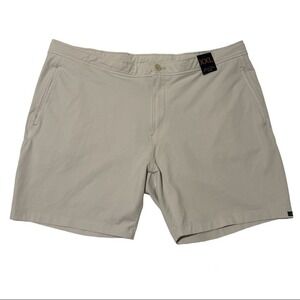 The Good Man Brand Mens XXL Khaki Stretch Shorts Flat Front Casual Shorts